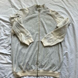 Gray and Cream Zip-Up